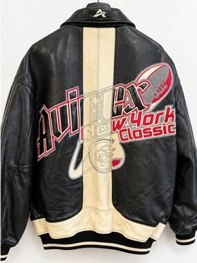 avirex oversized leather jacket